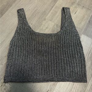 Dolls Kill Women’s Silver and Grey Crop Top Size Medium Brand New With Tags
